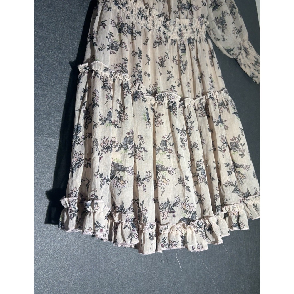 Hayden Los Angeles Dress Womens S Floral Ruffle Off Shoulder Smocked Waist Tired - Picture 7 of 16